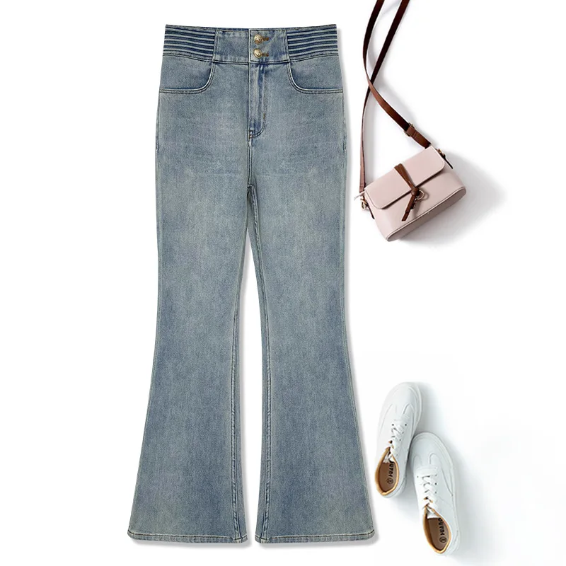 

Jeans women 2023 new skinny floor mopping flared trousers