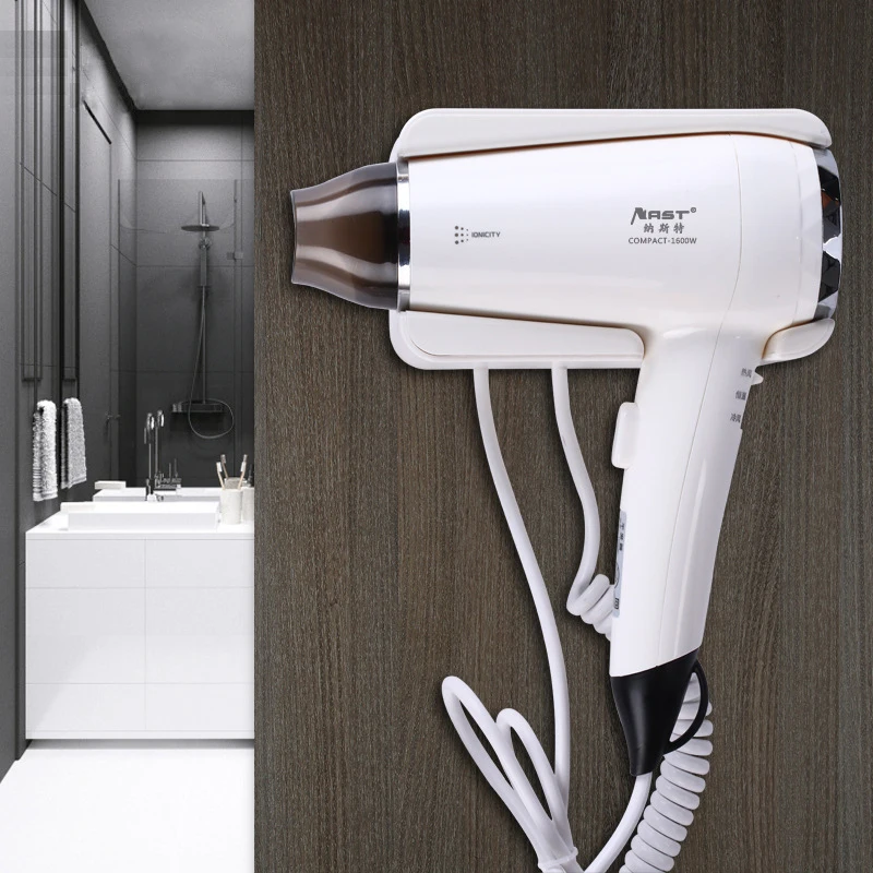Professional Hotel Hair Dryer Wall Mounted Negative ion Hairdryer with Holder Base 3 Gears Adjustment For Household Bathroom