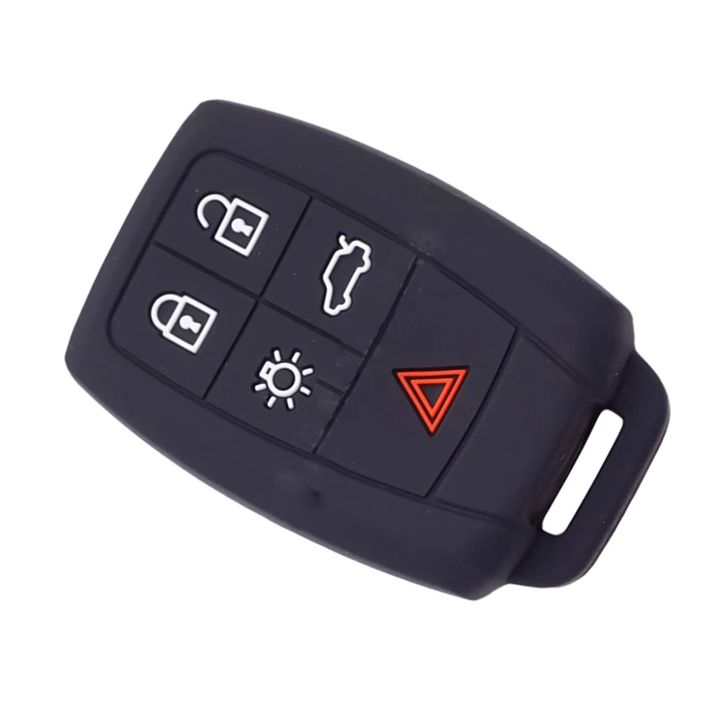 5 Pulsanti Smart Car Key Shell Case Cover Silicone Nero Adatto Per Volvo Xc90 S60 C70 C30 V50 S40 2006 2007 2008 2009