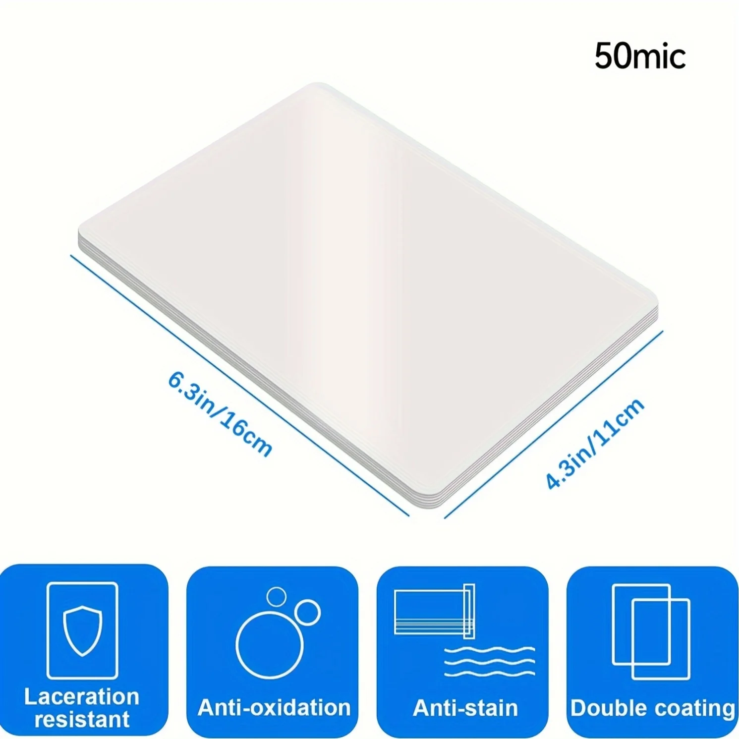 4.3x6.3 인치 110x160mm 100 팩 라미네이팅 시트 열 라미네이팅 파우치 50mic 두께 라미네이팅 필름