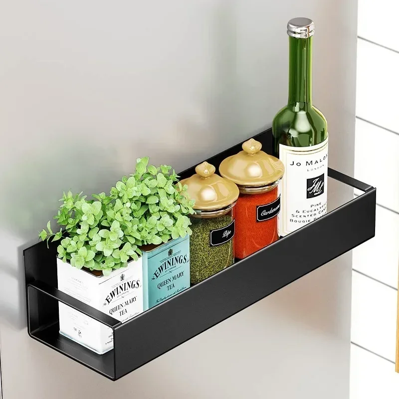 2/4PCS Removable Refrigerator Side Storage Shelf Wall-mounted Seasoning Stand Magnetic Seasoning Refrigerator Shelf kitchen storage rack magnetic storage rack spice rack kitchen organizer spice storage shelf kitchen organizer rack