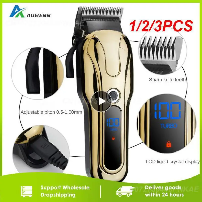 

1/2/3PCS Kemei hair clipper professional hair Trimmer in Hair clippers for men electric trimmers LCD Display machine barber Hair