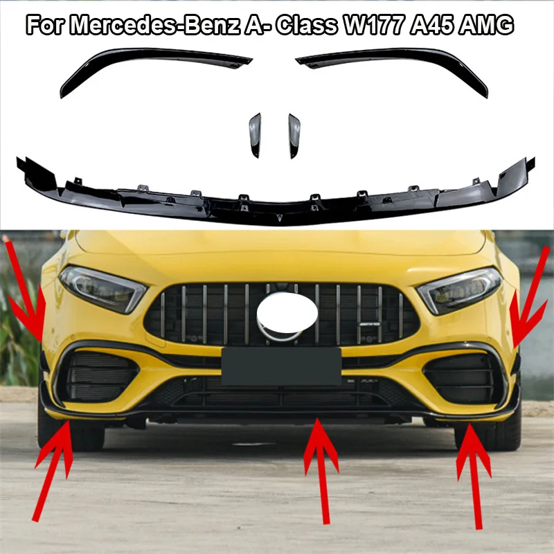 Gloss Per Mercedes-Benz Classe A W177 A45 Amg Paraurti Anteriore Anteriore Air Knife Sport Air Force Kit Air Knife Modifica Esterna