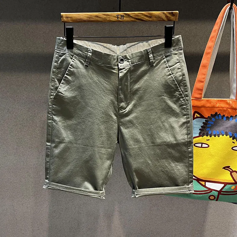 2024 New Shorts Men's Summer Pure Cotton High-End and Fashionable Outdoor Casual All-Matching Slim Fit Workwear Shorts