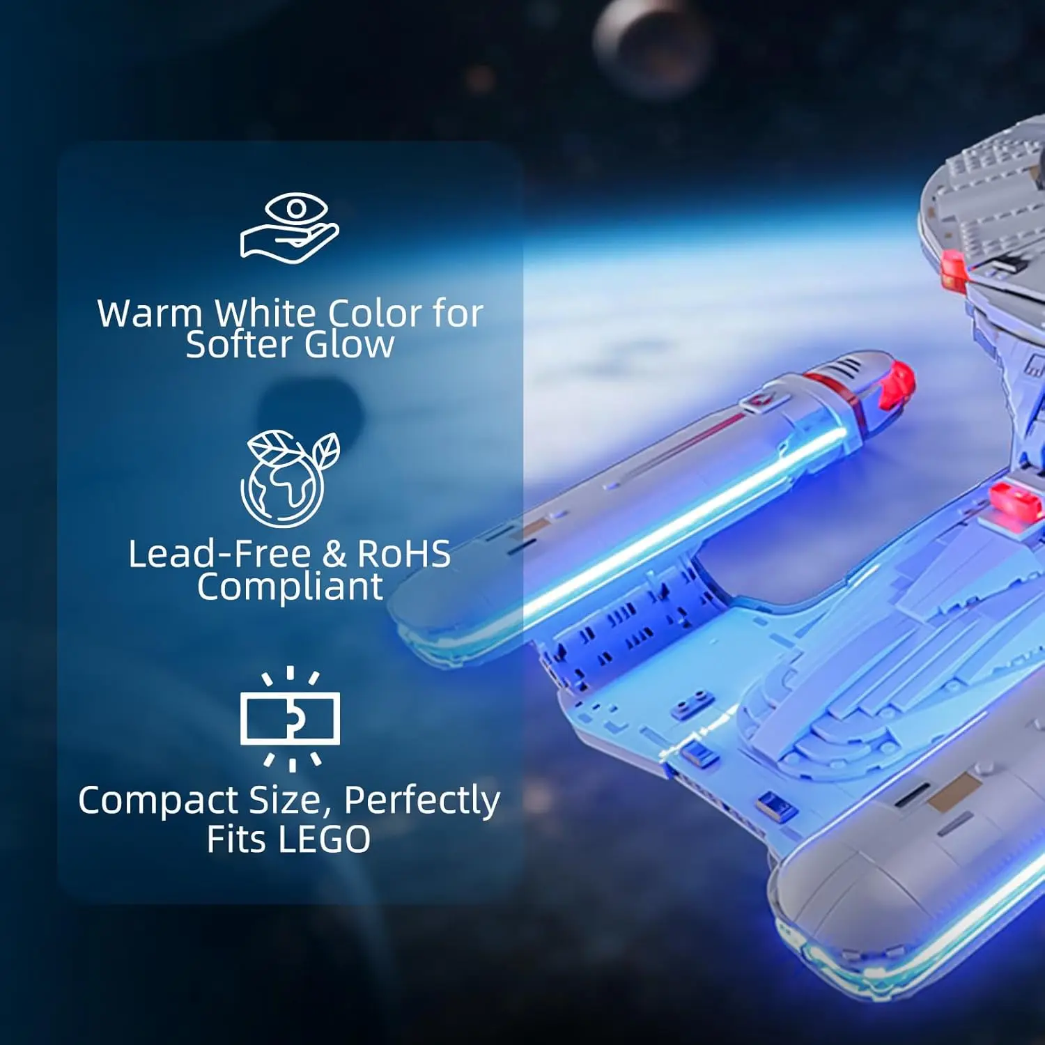 레고 10356 아이콘 스타 트렉: U.S.S.용 HPROSPER 5V LED 조명 엔터프라이즈 NCC-1701-D 장 램프(배터리 박스 포함)