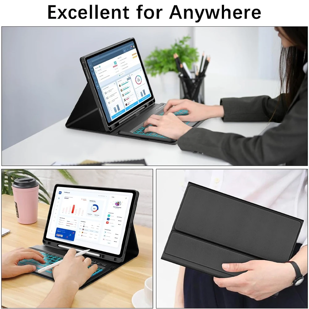 11-Inch Tablet Case with Removable Wireless Bluetooth Keyboard