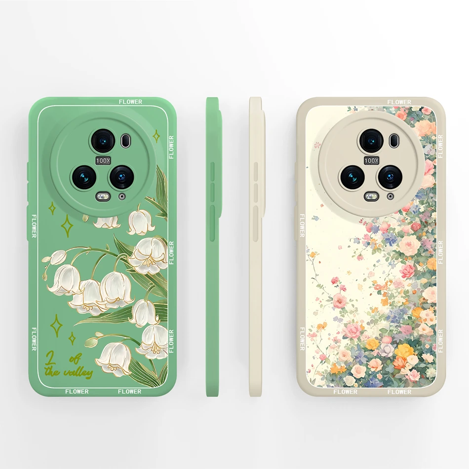 Floral Design Soft Silicone Phone Case with Full Protection