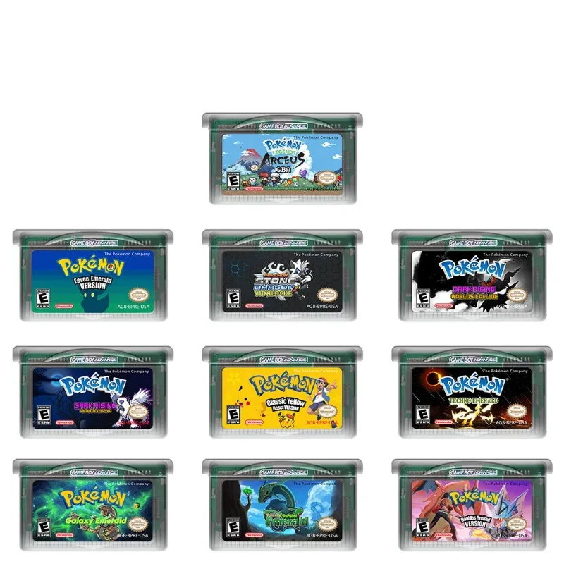 

GBA Покемон ностальгия игры карты Eevee Изумрудный камень Дракон двойные огненные легенды без коробки счастливая версия подарки игрушки