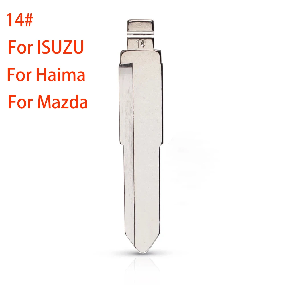 

10Pcs/Lot #14 Uncut Blank Folding Flip Car Key #14 Blade for ISUZU for Haima for Mazda Replacement KD Blade Diykey