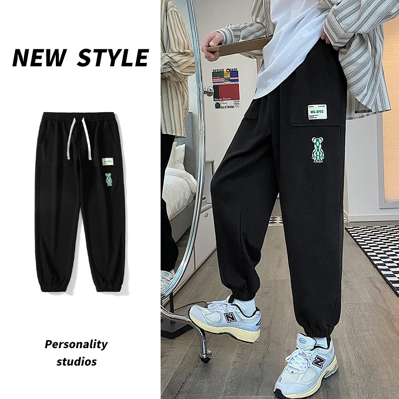 

Fashion Casual Joggers Men All-match Tracksuit Pants Jersey Track Pants Running Trousers Bear Embroidery Urban Sweatpants Male