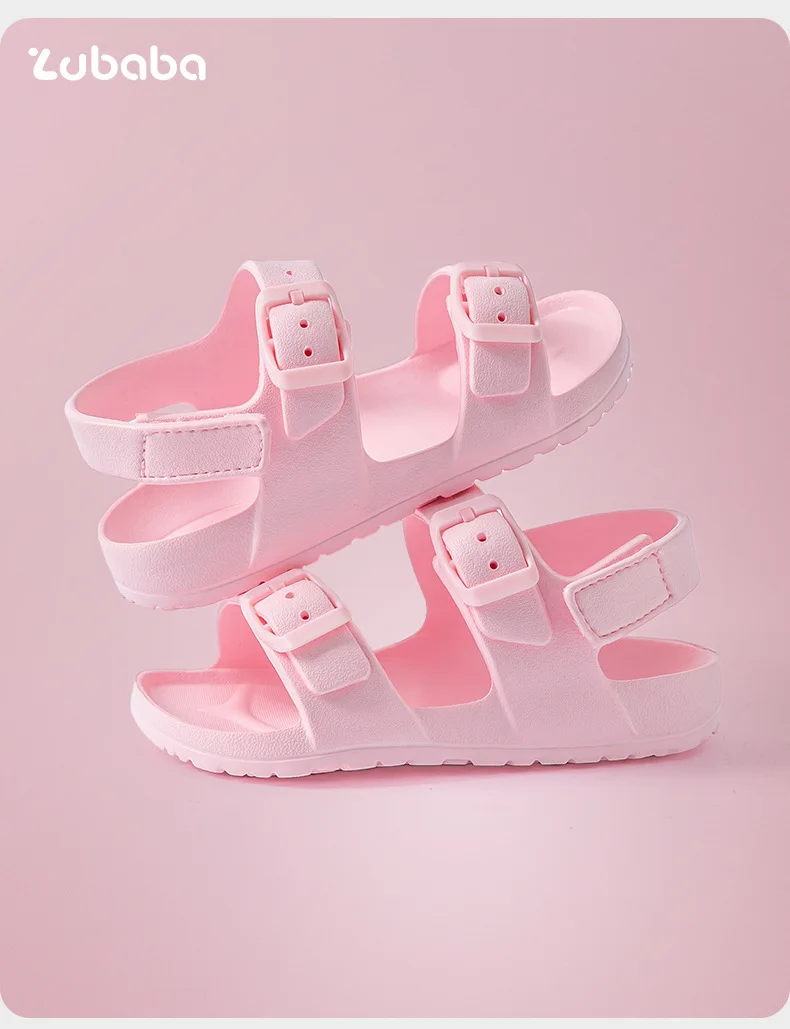 Summer Solid Buckle Children Sandals EVA Soft Waterproof Kids Sandals Hook Loop Soft Bottom Baby Boys Girls Beach Shoes 28 S12cd6337c94f41bf88390b6461597eabS
