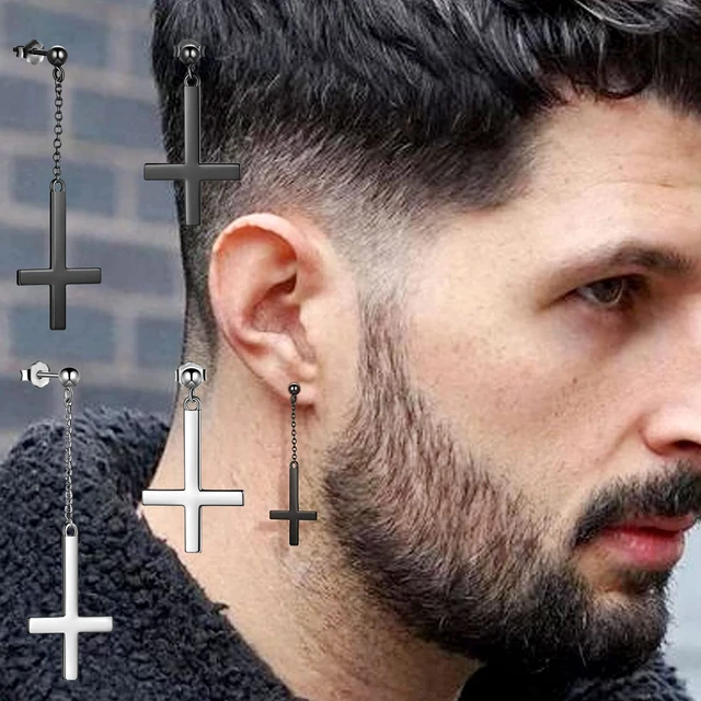 Szory 10 Pairs Stud Hoop Cross Earrings for Men India | Ubuy