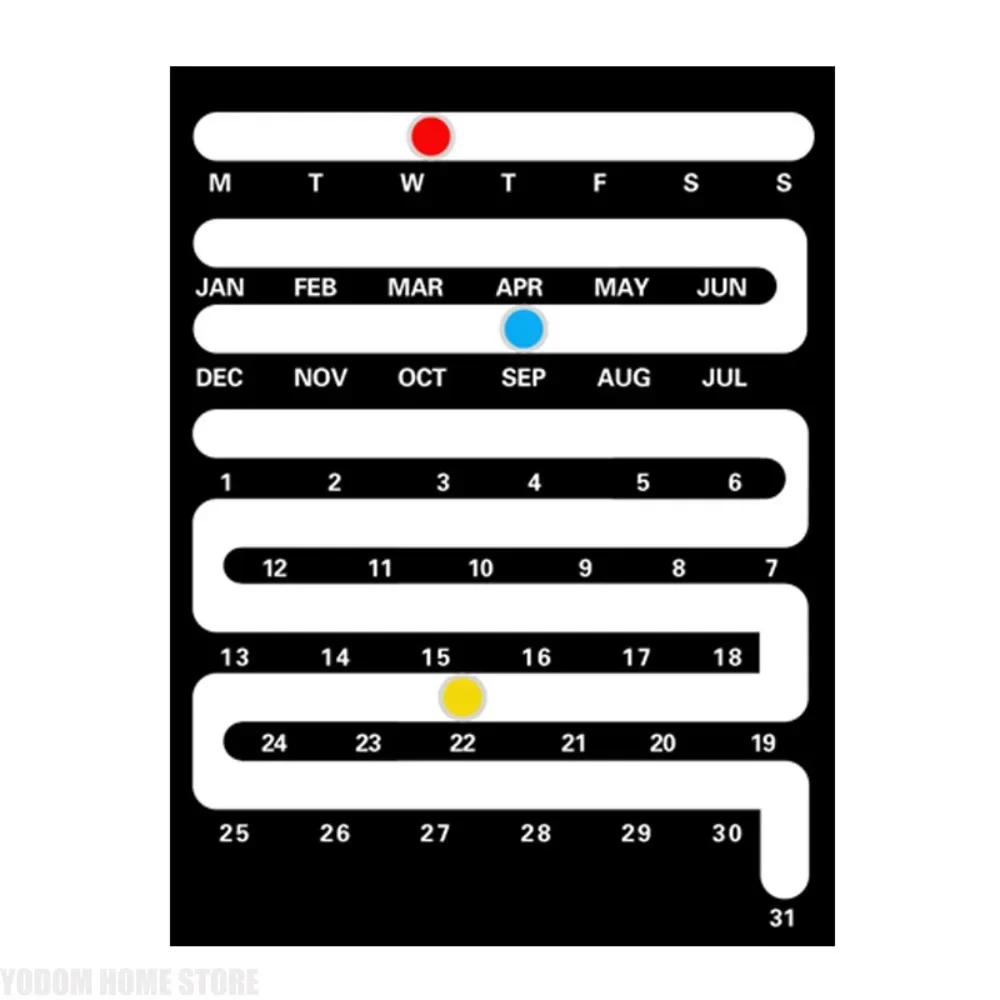 Calendario perpetuo acrilico nordico - Ornamento creativo per decorazioni per la casa e desktop a parete per soggiorno e camera da letto - immagine 6
