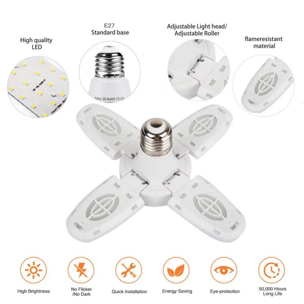 38w e27 led light garage lights 3800lm led garage ceiling lights