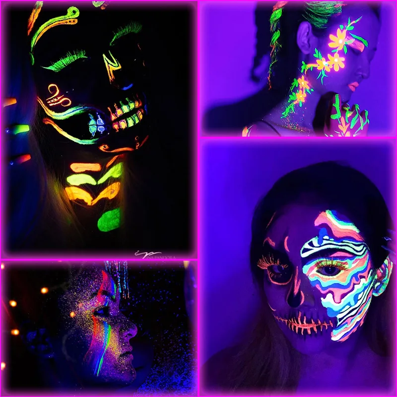 Bowitzki 30g Neno Fluorescent Face Paint Body Paint Hypoallergenicity For Paint Children's Caritas And Professional Facial Paint 5