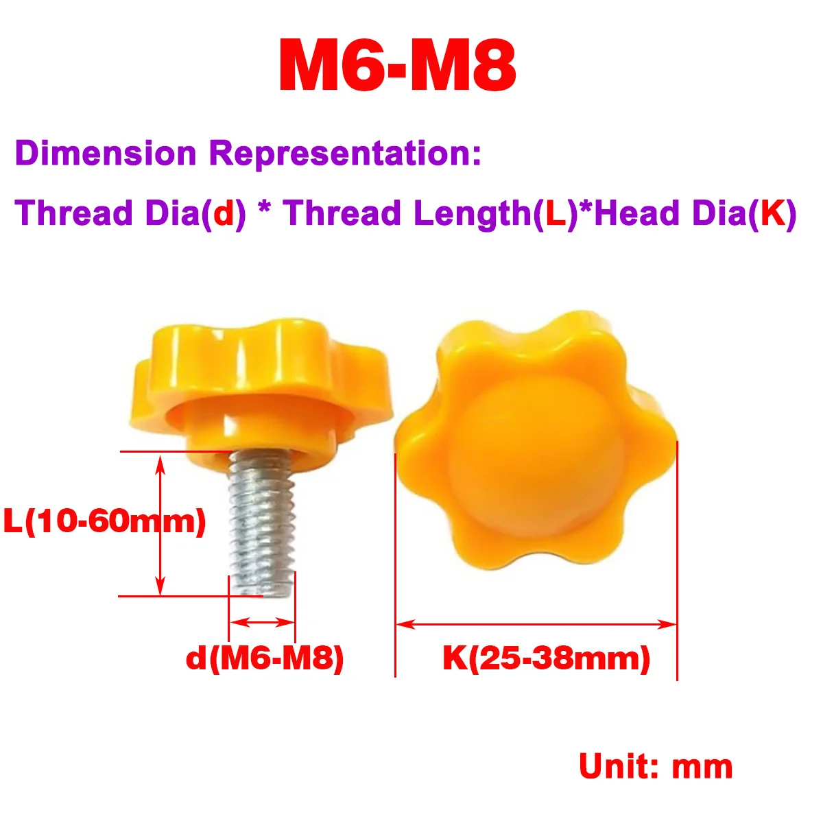 

Yellow Plum Blossom Hand Screw / Hexagonal Star Handle Screw M6M8