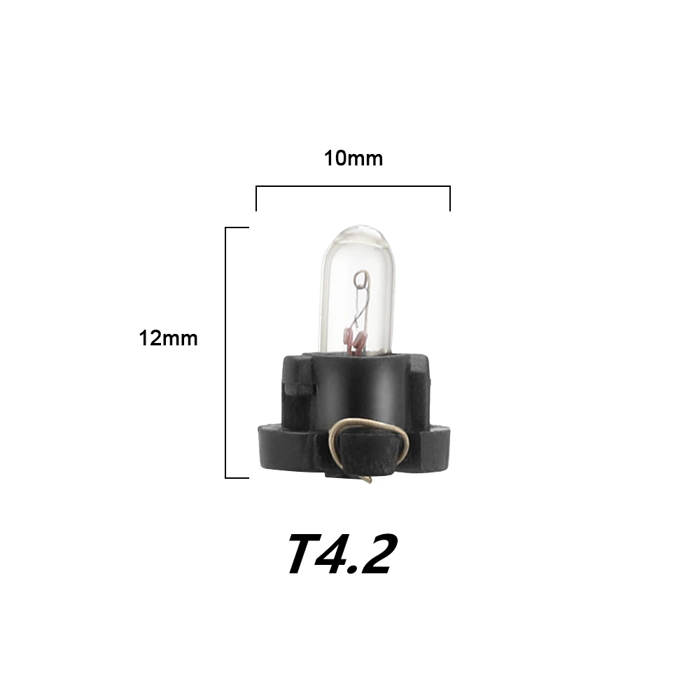 5/10Pcs T3 T4.2 Led Bulbs Car Interior Lights Auto Warming Indicator Lamp 12V 4300K Yellow Instrument Bulb Halogen Bulbs