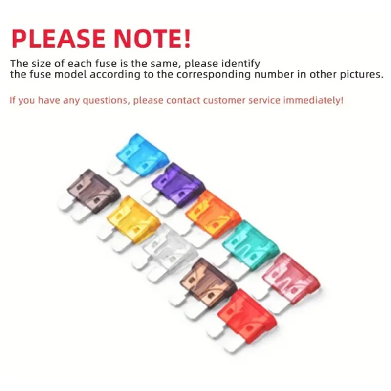 Automotive Fuse Set 100 Pcs 10 Specifications 2A 3A 5A 7.5A 10A 15A 20A 25A 30A 35A Car Fuse Set Lgniter Headlight Insure Insert