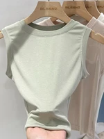 zjaiss 2026 Cotton Tops Neck Summer Basic Shirts White Black Casual Sport Vest Off Shoulder Green Women's Tank Top - Image 2
