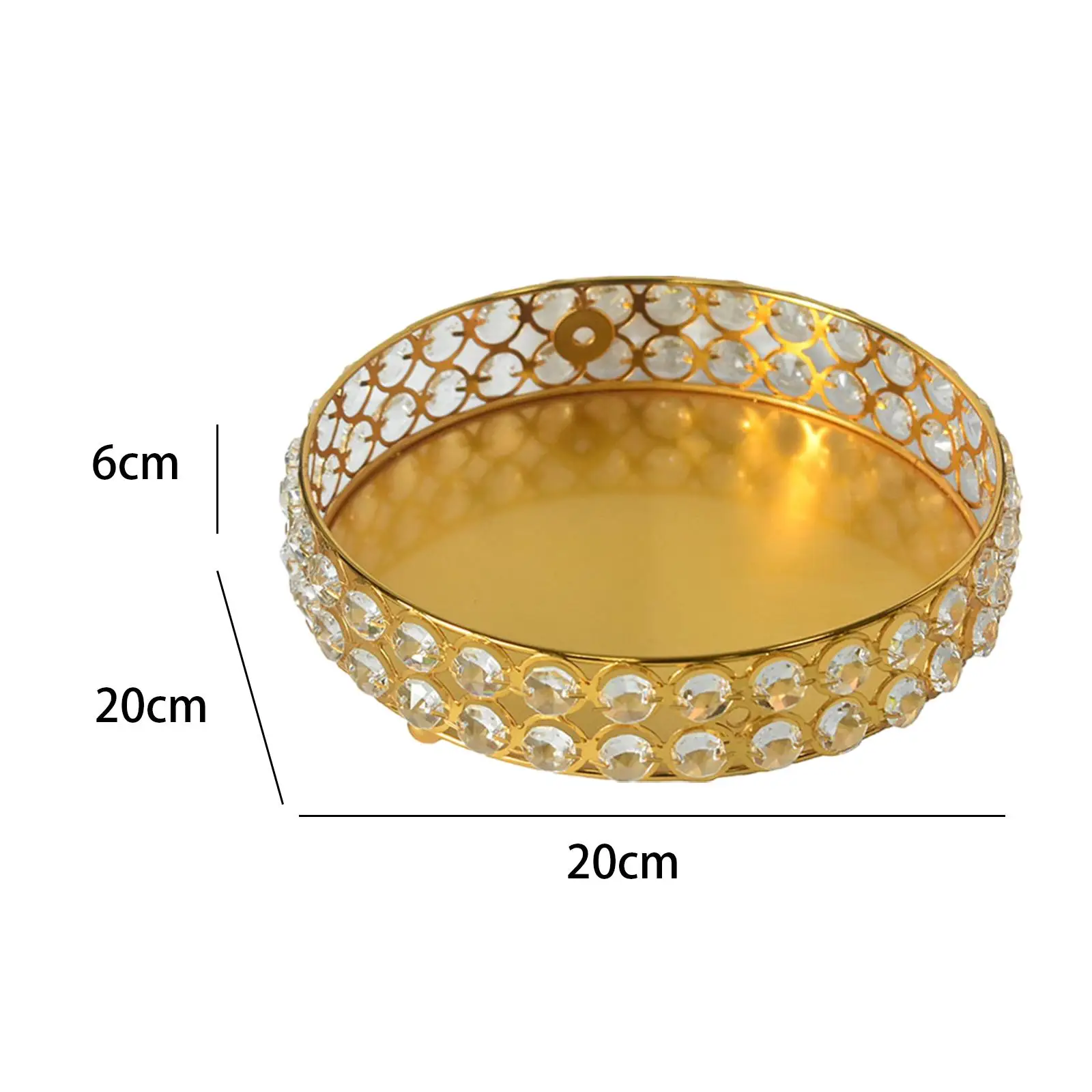 7.8inch Round Serving Tray Makeup Tray Decorative Jewelry Trinket Organizer Perfume Tray Storage Tray for Living Room Stylish