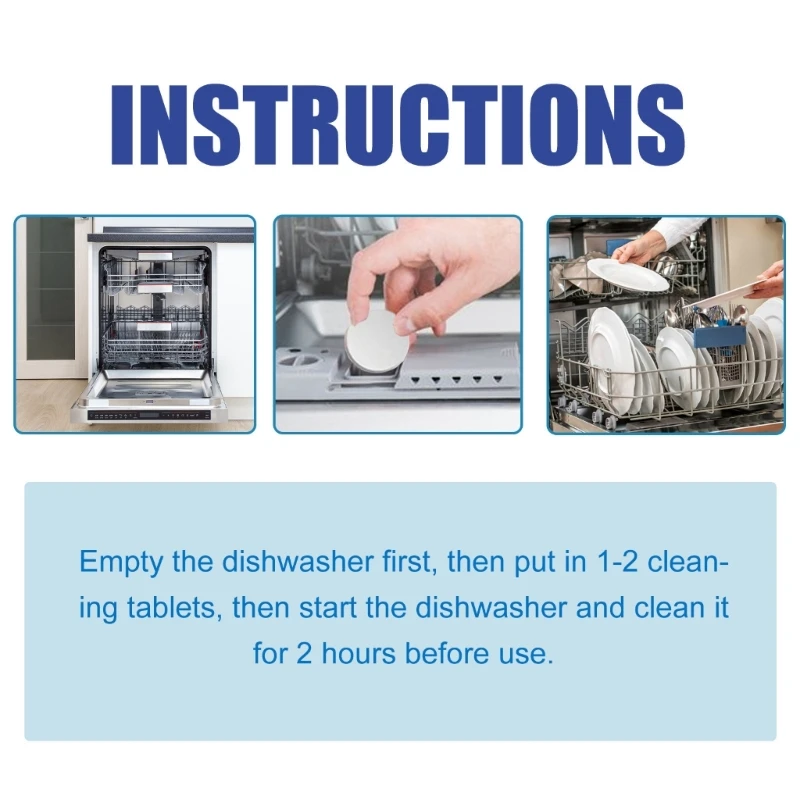 Effective Dishwasher Cleaner Tablets Say Goodbye to Grease and Odors,for Busy Households Restaurants 200G/Bottle