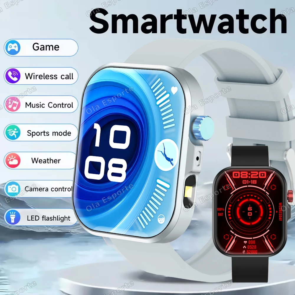 2026 Upgraded Smartwatch LED Flashlight, 2.01-inch Large Screen, Wireless Calling, Multiple Sports Modes, Smart Watch Men Women 1