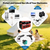 Onduleur de courant solaire 15000W, 8 Ports USB, 3 prises universelles, entrée double tension DC à AC 110/220V, camping-car à domicile 6