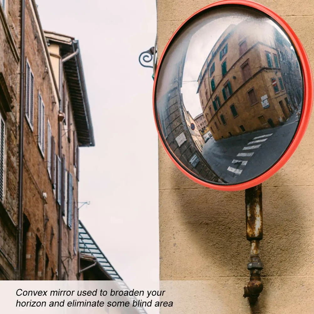 Convex Road Mirror,30/45/60cm Convex Mirror Unbreakable Road Traffic Safety Mirror,130 Degree Wide Angle Blind Spot Mirror