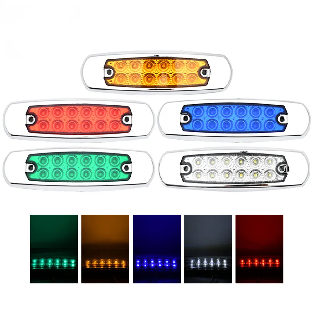 

24V Car LED Taillight Truck Side Light Electroplating Side Lamp Car Styling Decorative Auto Exterior Decoration Accessories 2Pcs