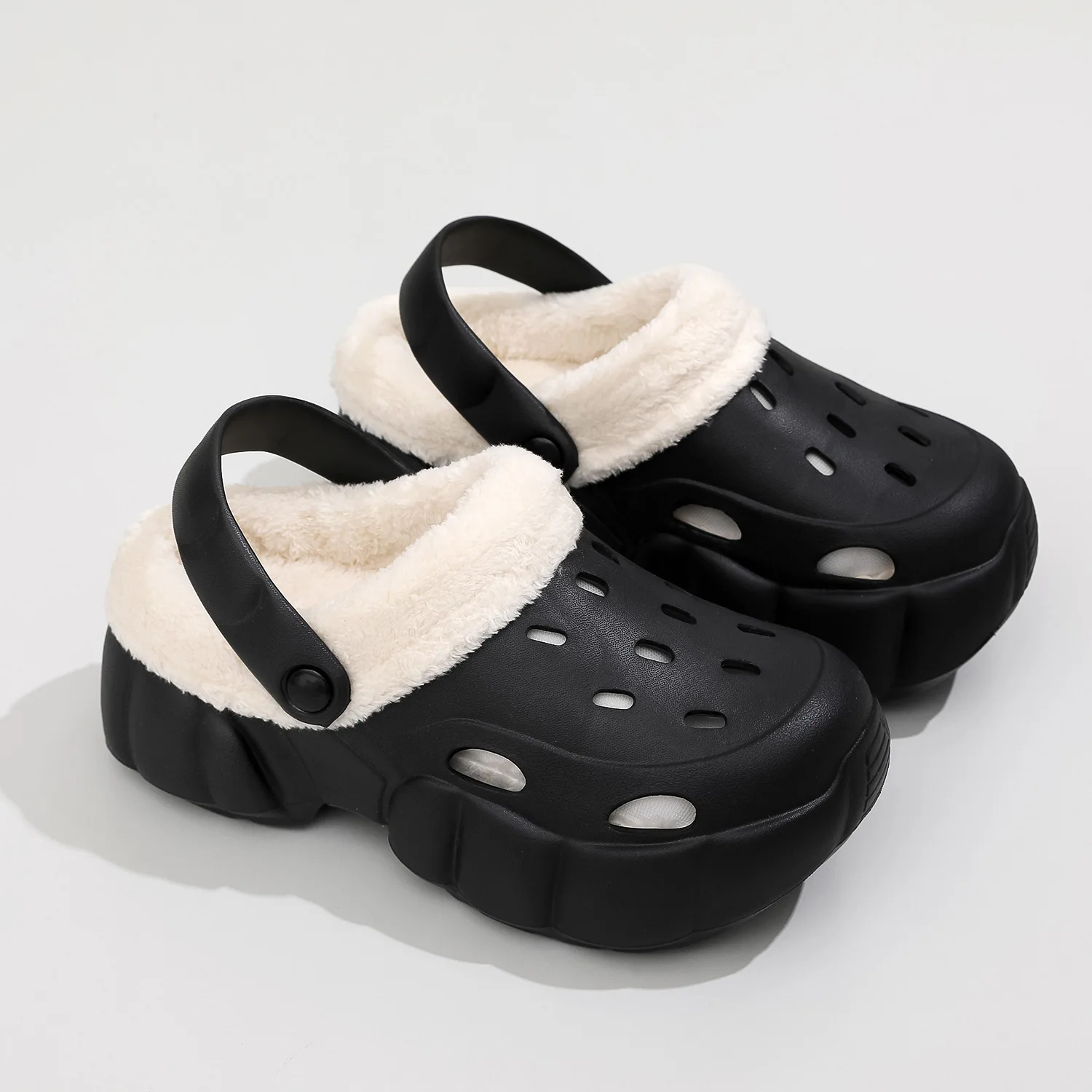 

Мужские тапочки с дырками, плюшевые, хлопковые, мягкие и удобные домашние тапочки, толстая мягкая подошва, пляжная обувь для сада, зима