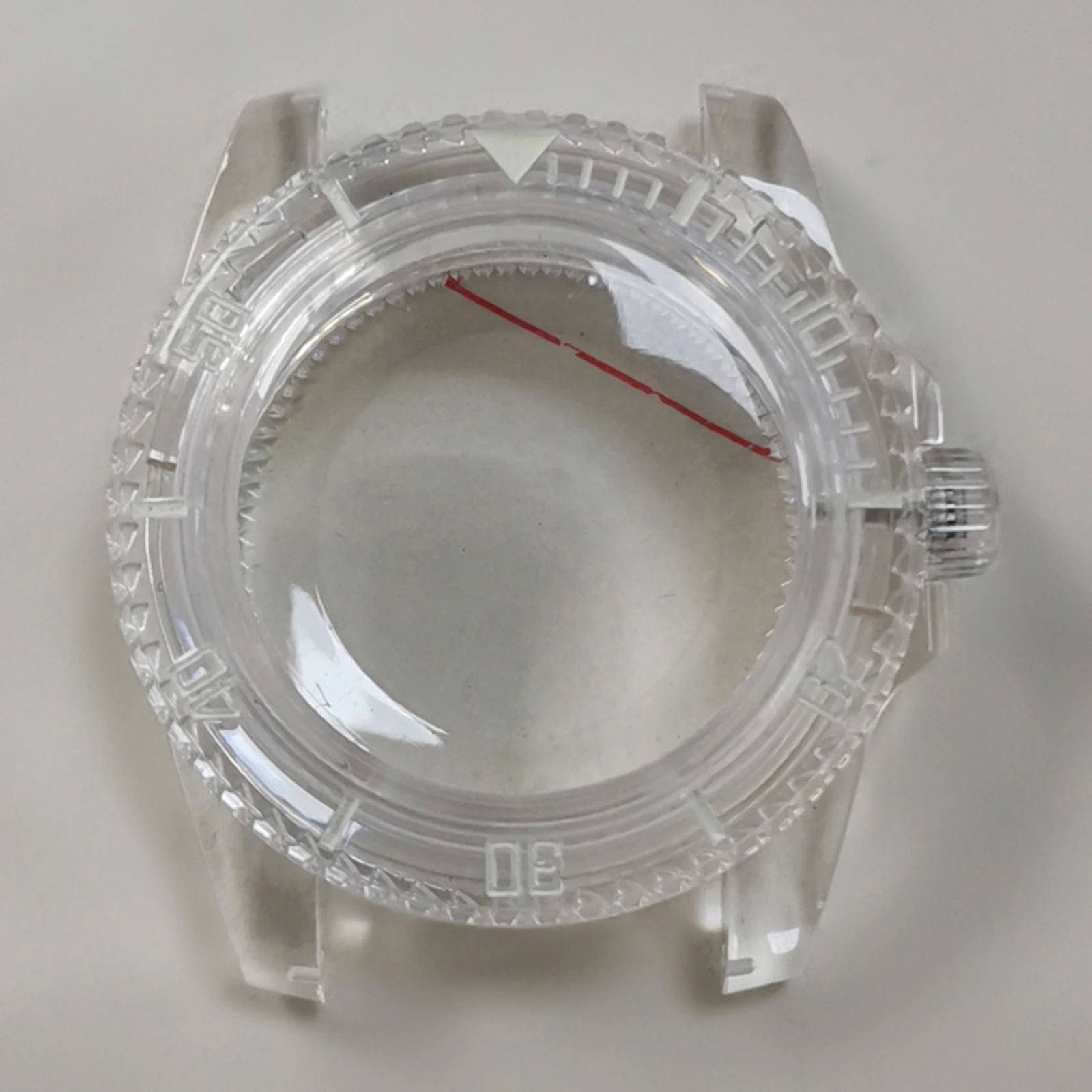 

40mm SUB Luminous Watch Case Transparent Plastic Shell Acrylic Cover For 8215/8200/ 821A / Mingzhu2813 Movement