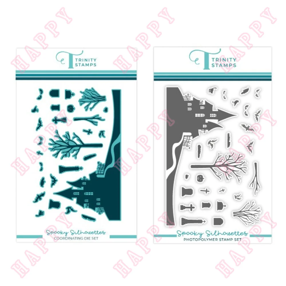 

Metal Cutting Dies And Stamps Spooky Silhouettes Album Paper Template Decoration For DIY Scrapbooking Diary Embossing Handcraft