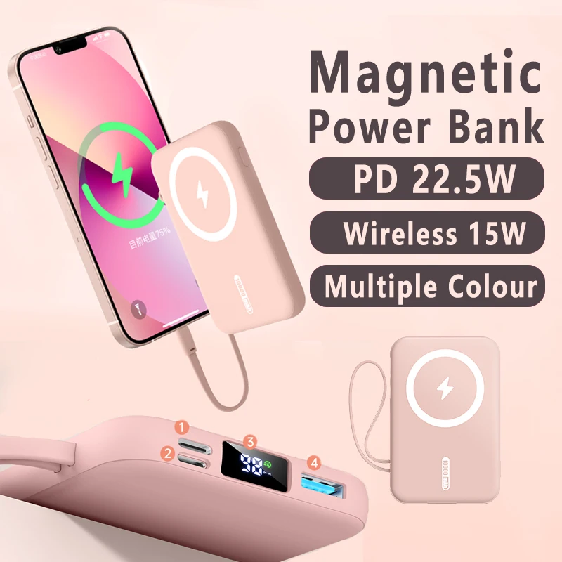 charging bank 10000mAh Magnetic Wireless Power Bank 20W Mobile Phone Fast Charger For iPhone 12 13 Pro External auxiliary Battery Power Bank power bank 10000mah