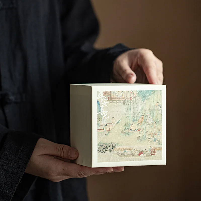 Tchinese Style Tea Set Gift Box Ping An Xi Le Master Cup Tea Cup Packaging Tasting Small Empty Box（just Box）