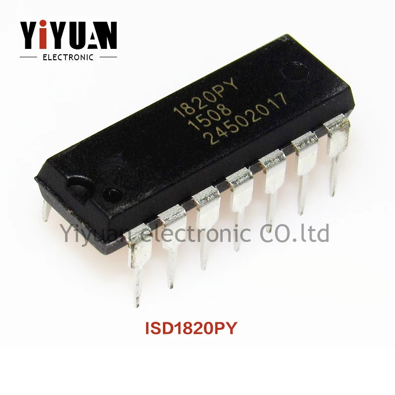 

10PCS NEW ISD1820PY 1820PY DIP-14 8-20 second single segment voice recording and playback circuit IC chip