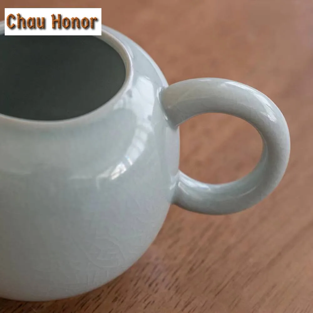 Retro Azure Ru Kiln Porcelain Tea Pitcher Retro Tea-separating Cha Hai Justice Cup Coffee Tea Ceremony Decoration Supplies