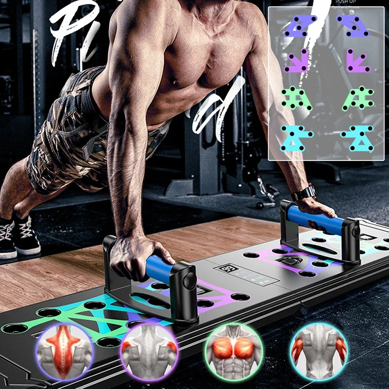Folding Push Up Board Smart Counting Abdominal Muscle Trainer Sports Home Fitness Equipment For Body Building Push-Ups Stands
