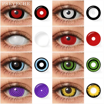 17MM Mini Sclera Pseyeche Contact Lenses Halloween Contact Lens Green Cosplay Contacts Red Black Rinnegan Lense