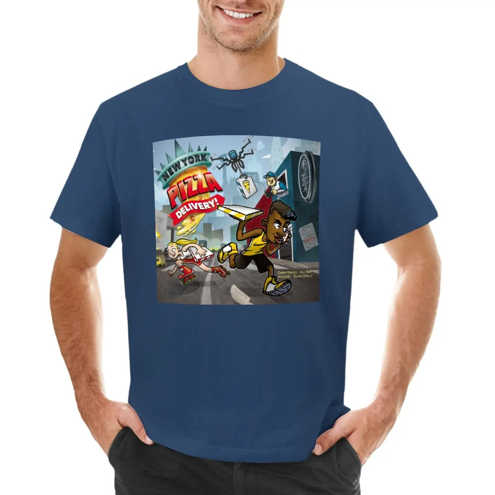 

New York Pizza Delivery T-Shirt summer top blacks Short sleeve tee t shirts for men