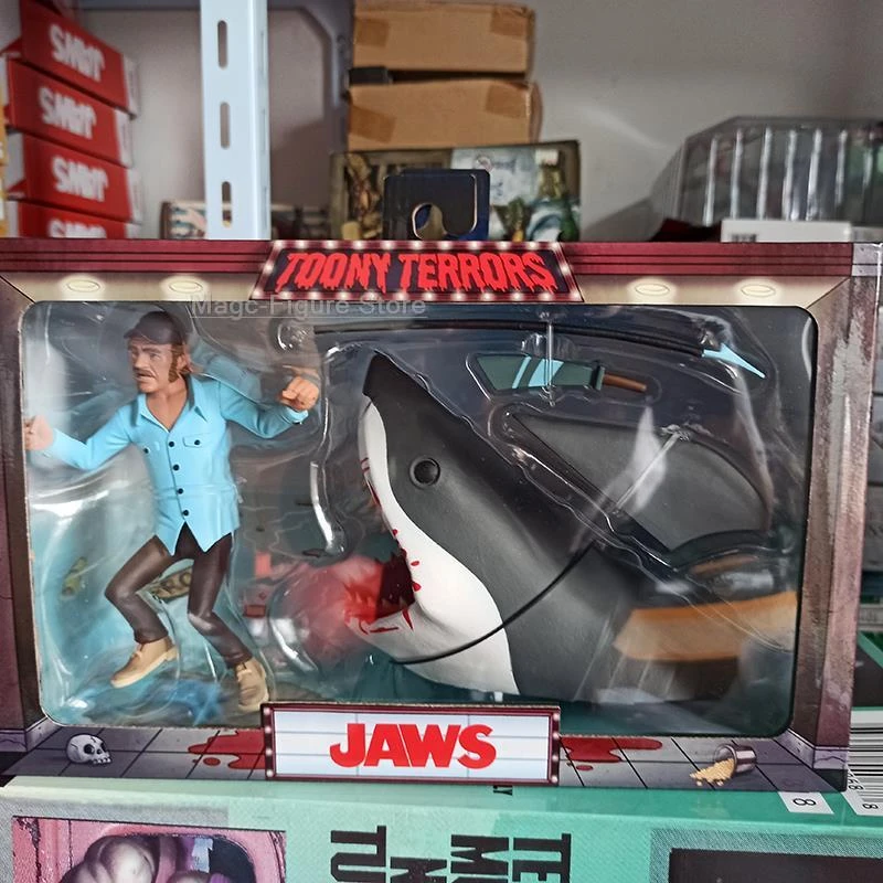 Neca Jaws Toony Terrors Jaws and Quint Action Figure Shark Cosplay