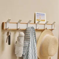 Solid Wood Wall Mounted Hangers for Bathroom, Coat Hooks, Keys, Hats, Robe, Towels, Bags, Storage Hook, Save Space 1