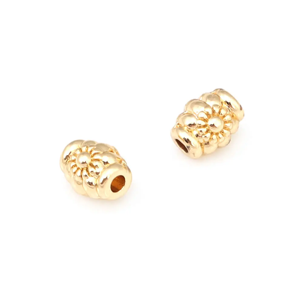 Cuentas de Brass Doradas de 18K Diseño Ovalado Cilíndrico Suministros para Hacer Joyería DIY - details 3