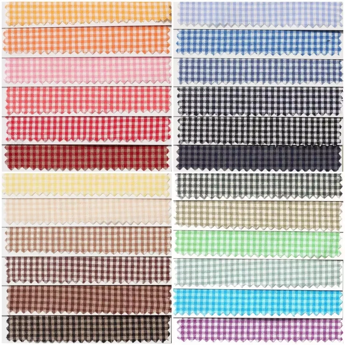 Colorful Small Plaid Cotton Fabric for DIY Crafts & Decorations (145x50cm, 2mm)