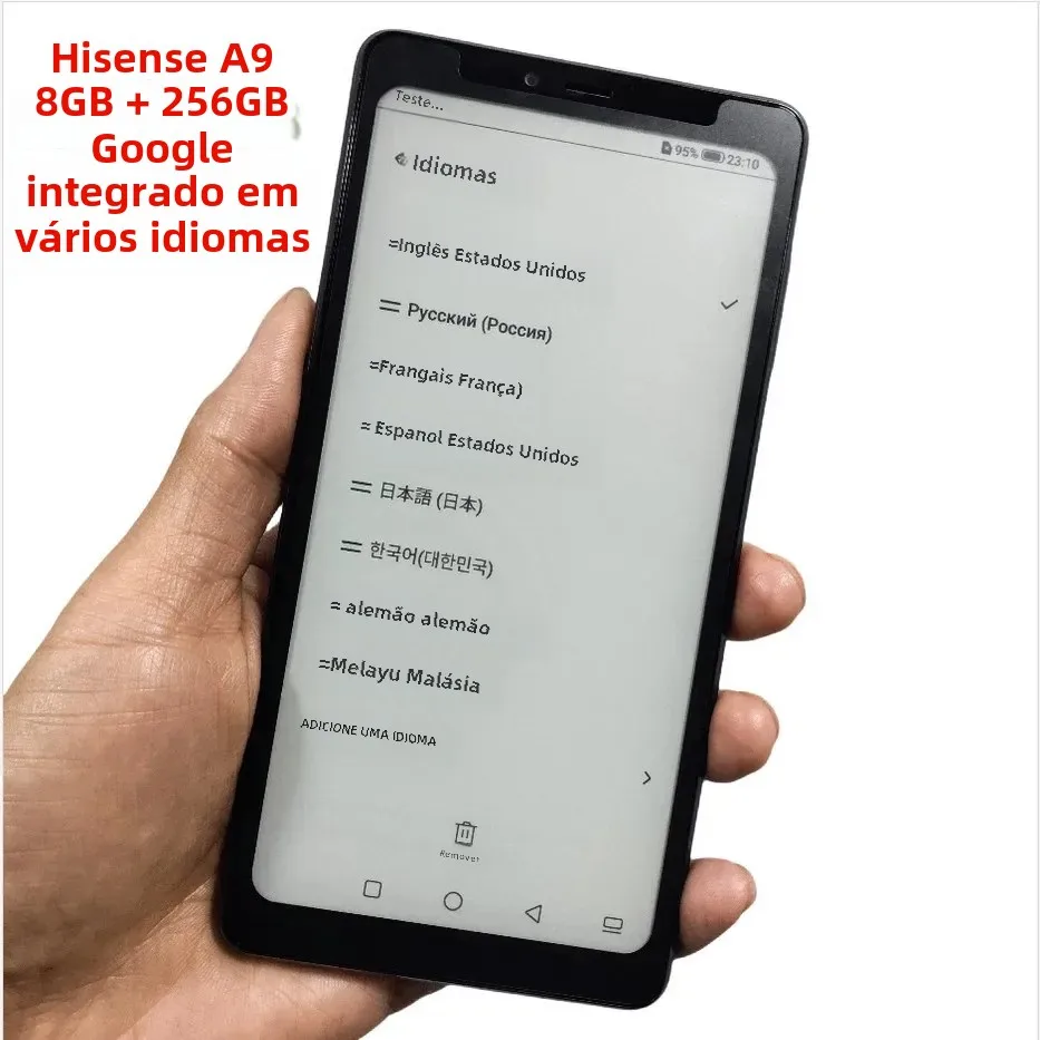 Multi-idioma google play hisense a9 tela de tinta telefone hifi