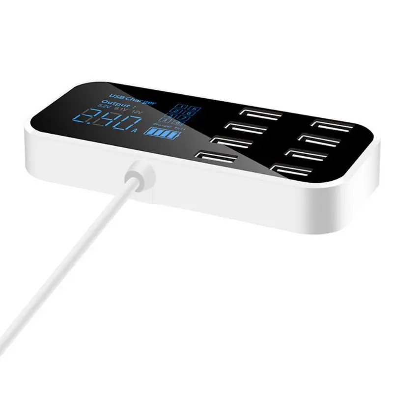 자동차 USB 충전기 12V 8 포트 빠른 충전 범용 빠른 충전 자동차 담배 어댑터 USB 허브 전화 태블릿