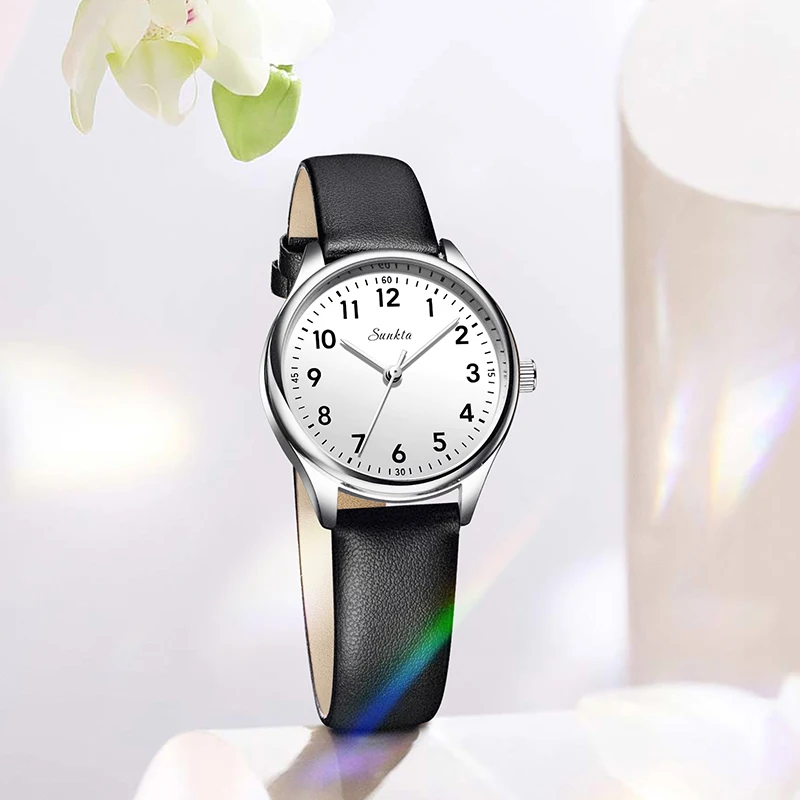 New Fashion LIGE Sunkta Leisure Elegant Leather Quartz Watches for Women Retro Simple Ladies Luxury Waterproof Woman Wristwatch 4