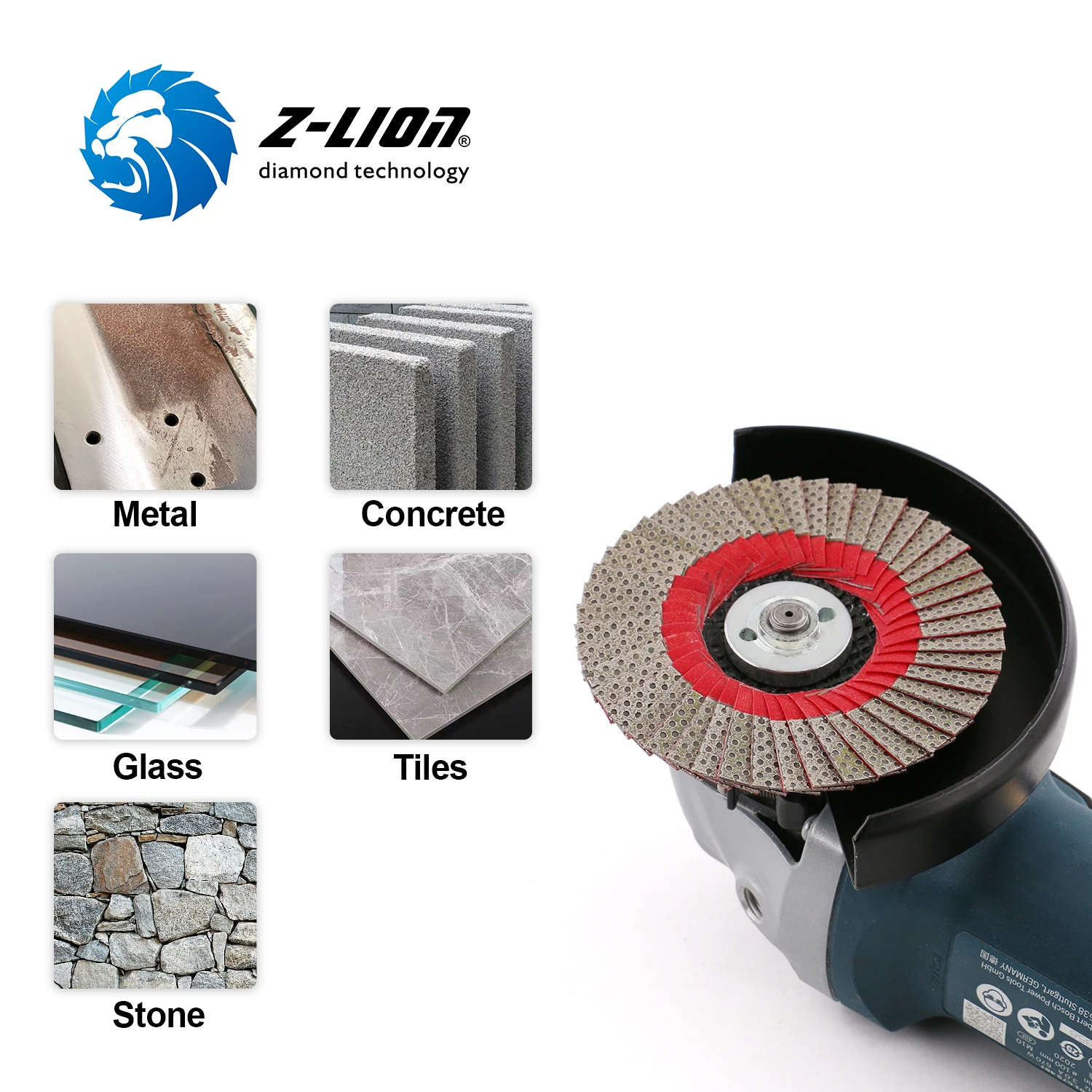 Z-LION 4 Inch 100mm Diamond Grinding Wheel Disc Diamond Coated Flat Wheel Disc Glass Stone Grinding Cutting bowl Shape