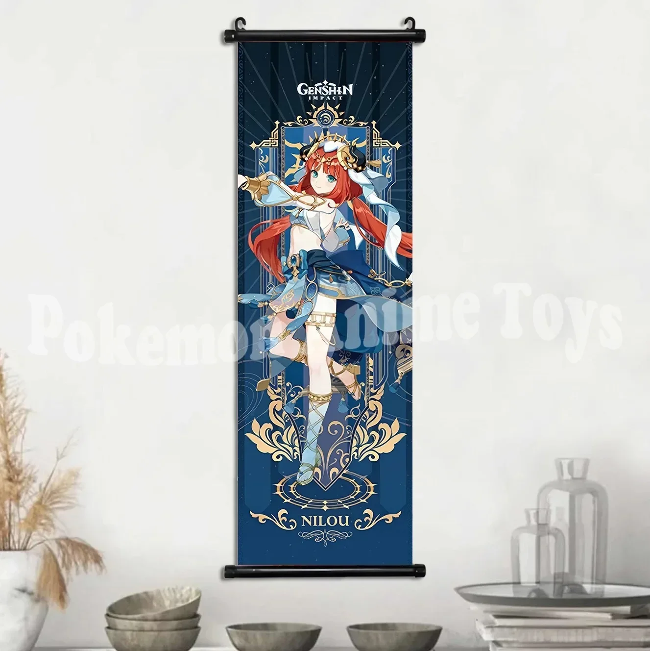 Vibrant Genshin Impact Anime Wall Art Canvas Scroll - Home Decor & Gift
