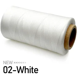 Premium Waxed Polyester Thread for Leather Crafting and DIY Projects (02- White)