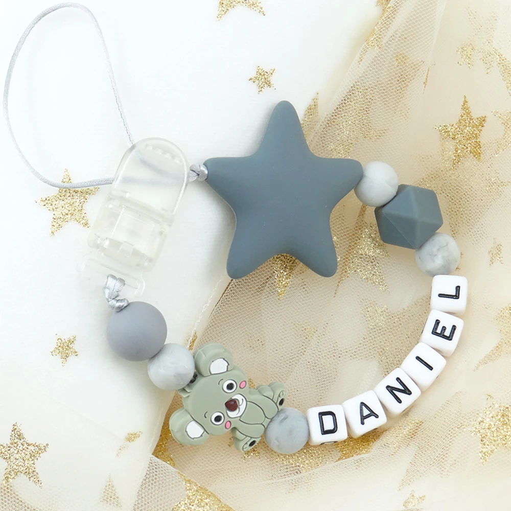 Pacifier Clip Handmade Personalized Silicone Dummy Chain Holder Infant Nipple Attachment with Name Baby Shower Gift pacifier chain pacifier clip pacifier accessories baby silicone accessories